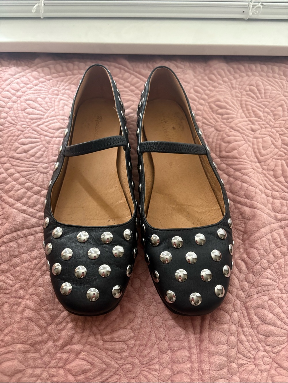 Madewell Black Studded Mary Jane Flats